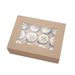 kraft packaging shipping cake box with window