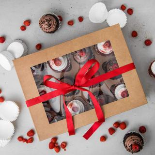 kraft packaging shipping cake box with window