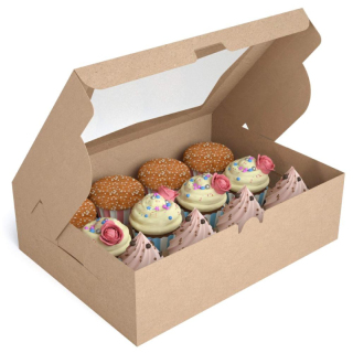 kraft packaging shipping cake box with window