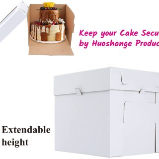 scatola per torta in kraft ondulato bianco con finestra