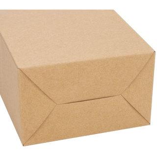 caixa de bolo pequena marrom com alça