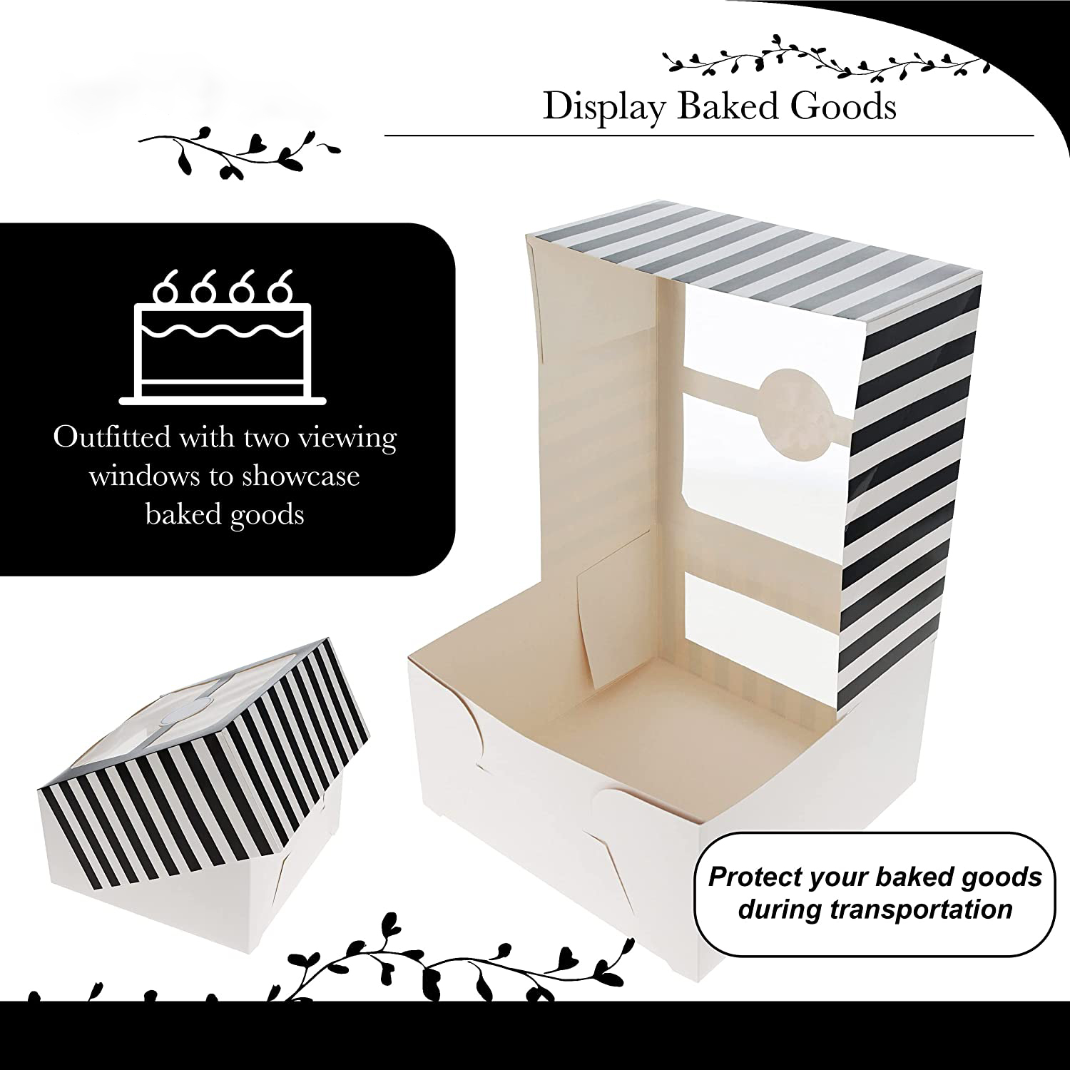 white cake boxes with window