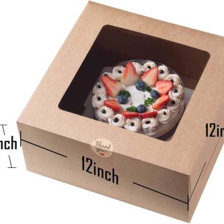 kraft con ventana marrón pastel panadería cajas