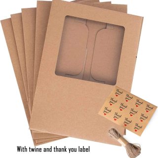 kraft con ventana marrón pastel panadería cajas