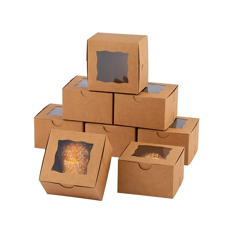 48 cajas de regalo de cartón de Navidad para panadería, contenedor de  alimentos con ventana transparente, cajas de galletas de Navidad