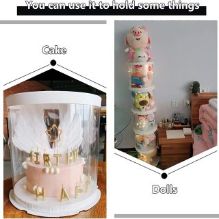 στρογγυλό διαφανές κουτί τούρτας γενεθλίων