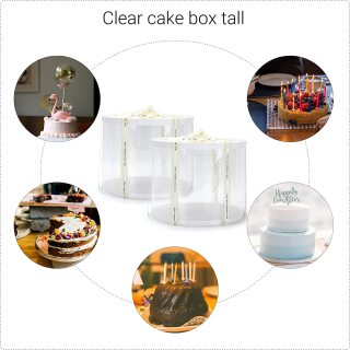 στρογγυλό διαφανές κουτί τούρτας γενεθλίων