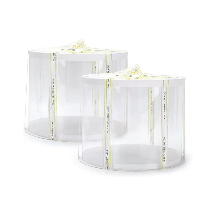 στρογγυλό διαφανές κουτί τούρτας γενεθλίων