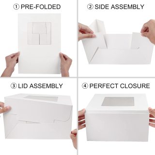 white with window christmas cardboard cake boxes