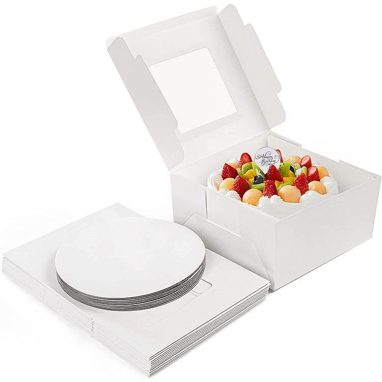 white with window christmas cardboard cake boxes