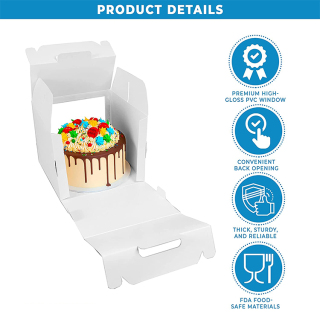 λευκό με παράθυρο ψηλό κουτί κέικ