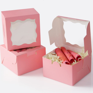elegantes cajas de cupcakes rosas para publicar