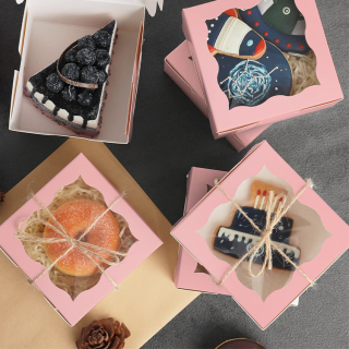 elegantes cajas de cupcakes rosas para publicar