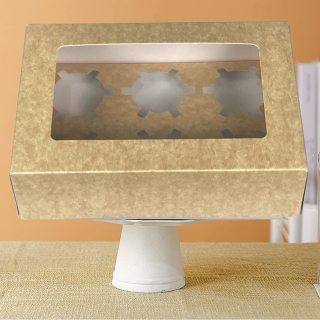 cajas de panadería con ventana doble caja de tapa de cupcake