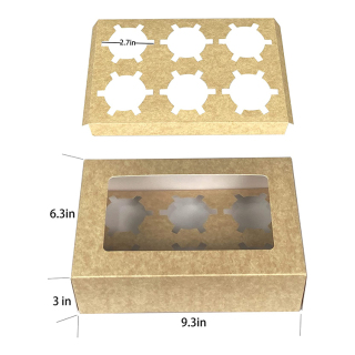 cajas de panadería con ventana doble caja de tapa de cupcake