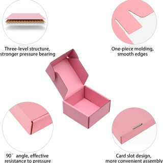 dicke rosa Wellpappen-Clamshell-Box