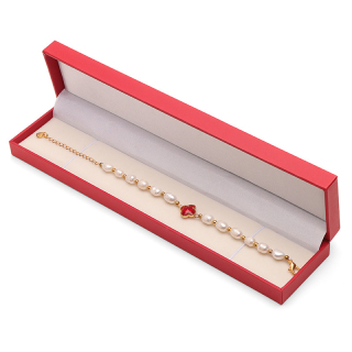 caixa de presente de envio de colar de luxo vermelho