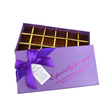 caixa de chocolate roxa de natal dos namorados