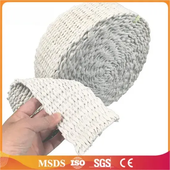 Magas hőmérsékletnek és korróziónak ellenálló, pormentes azbesztszalag