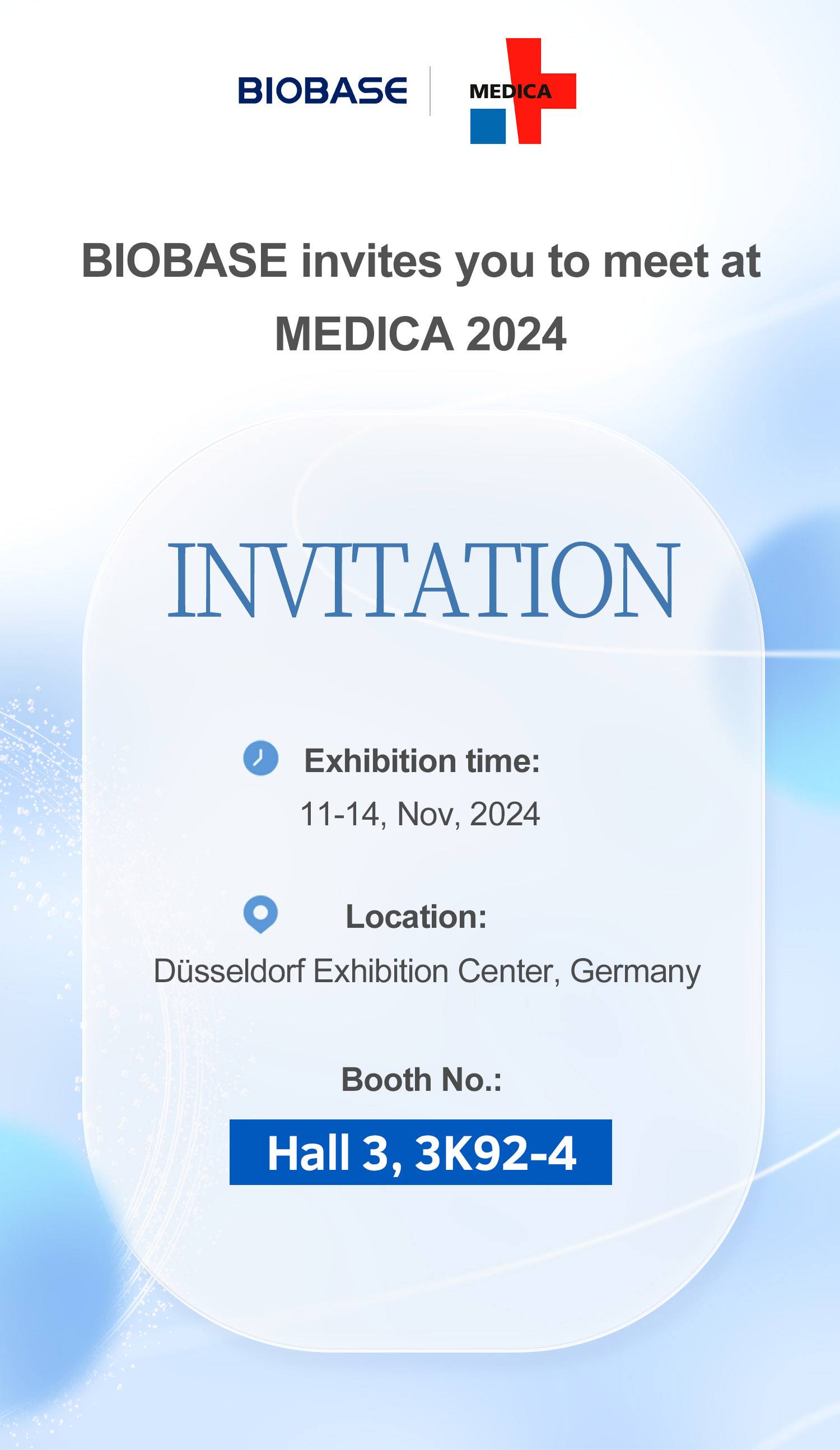 BIOBASE invites you to meet at MEDICA 2024