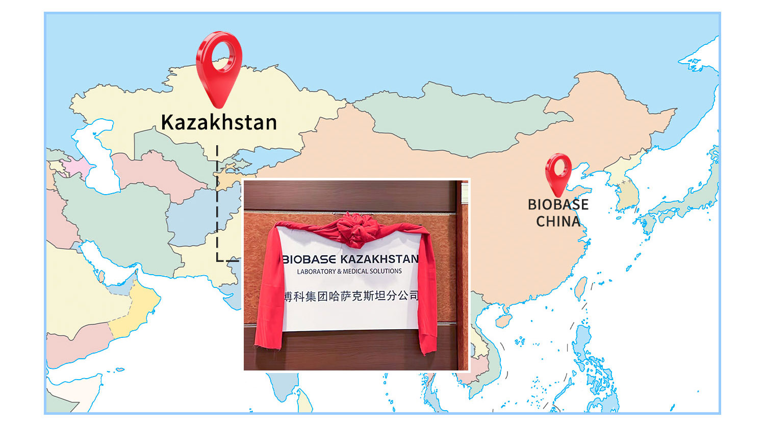Over 100 medical and lab products were shipped to Central Asia