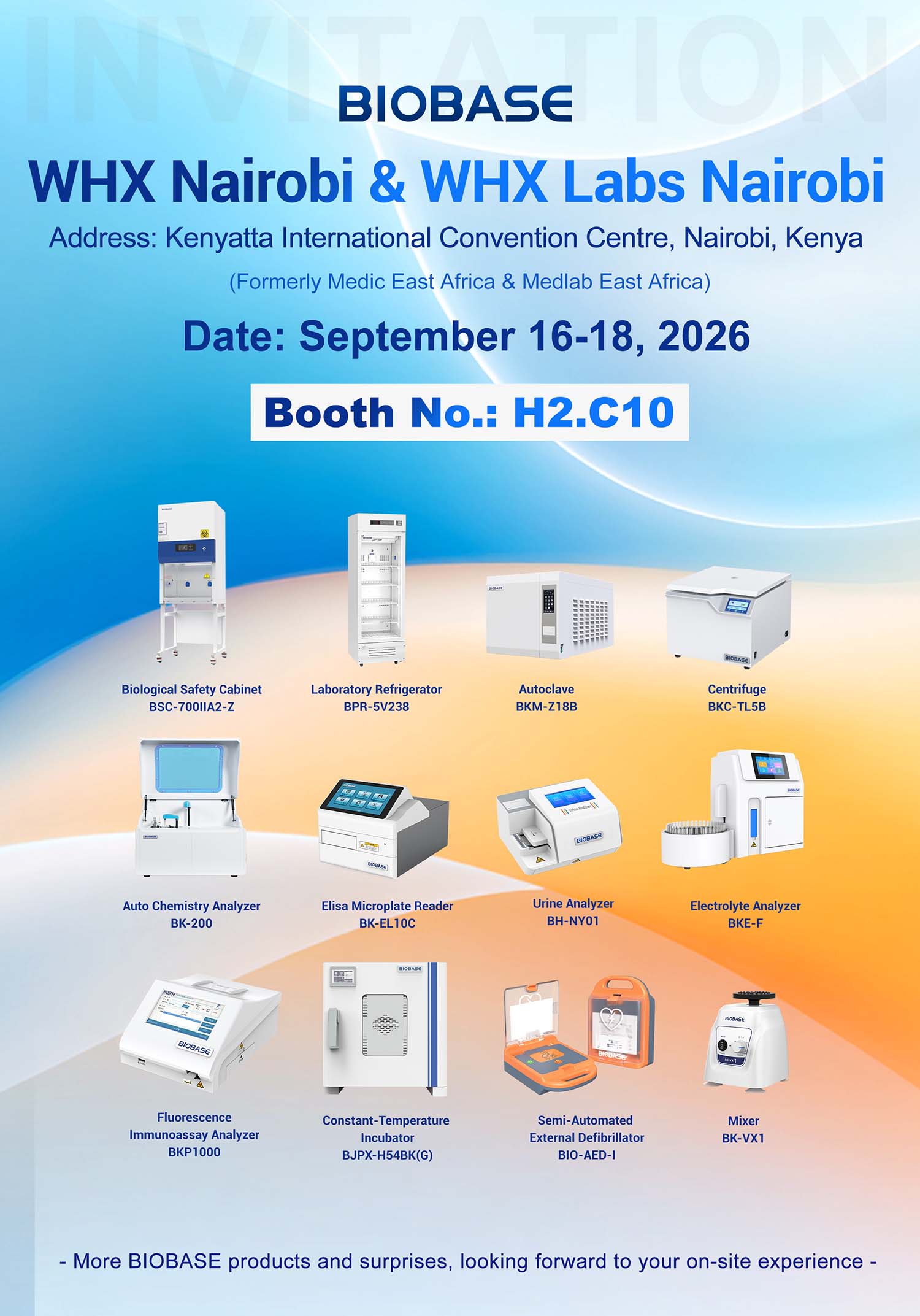 See You in Nairobi | Meet BIOBASE at WHX Nairobi & WHX Labs Nairobi 2026 See You in Nairobi | Meet BIOBASE at WHX Nairobi & WHX Labs Nairobi 2026