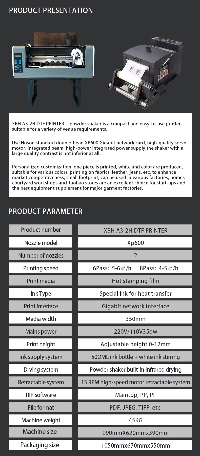 Imprimante sublimation roll to roll 60 cm 1 tête i3200, XP600