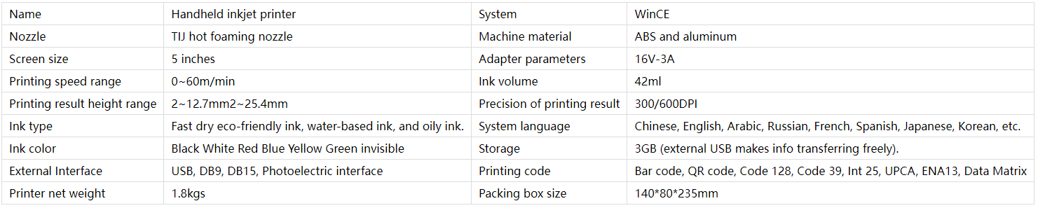 handjet inkjet printer