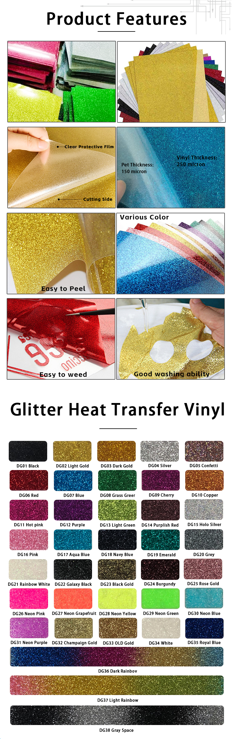 gold glitter heat transfer vinyl