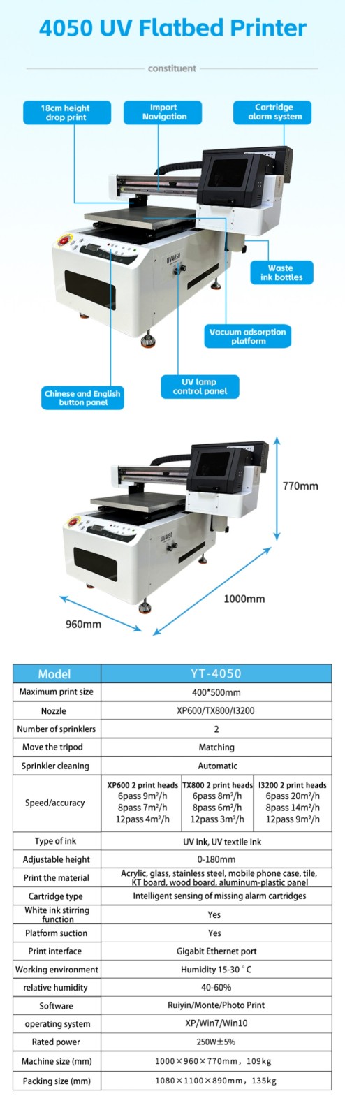 4050 uv flatbed printer