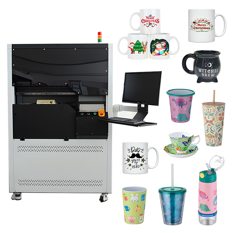 실린더 유리 제품 및 콘용 실린더 자외선 프린터 기계