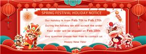 SPRING FESTIVAL HOLIDAY NOTICE