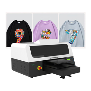 A3 size DTG fabric printer suitable for printing on T-shirts, sweatshirts, and other garments.