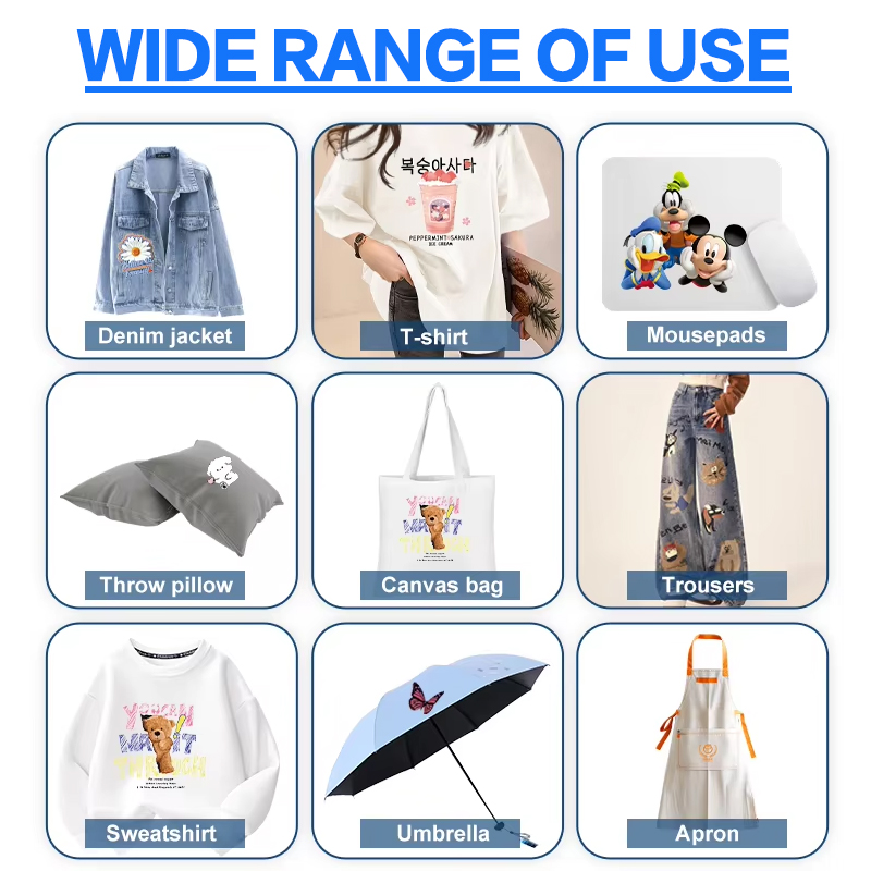 XBH 60cm DTF printer with powder vibration oven for apparel and footwear printing.