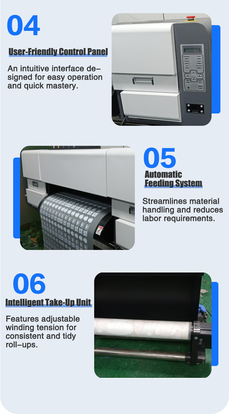 XBH 60cm DTF printer with powder vibration oven for apparel and footwear printing.