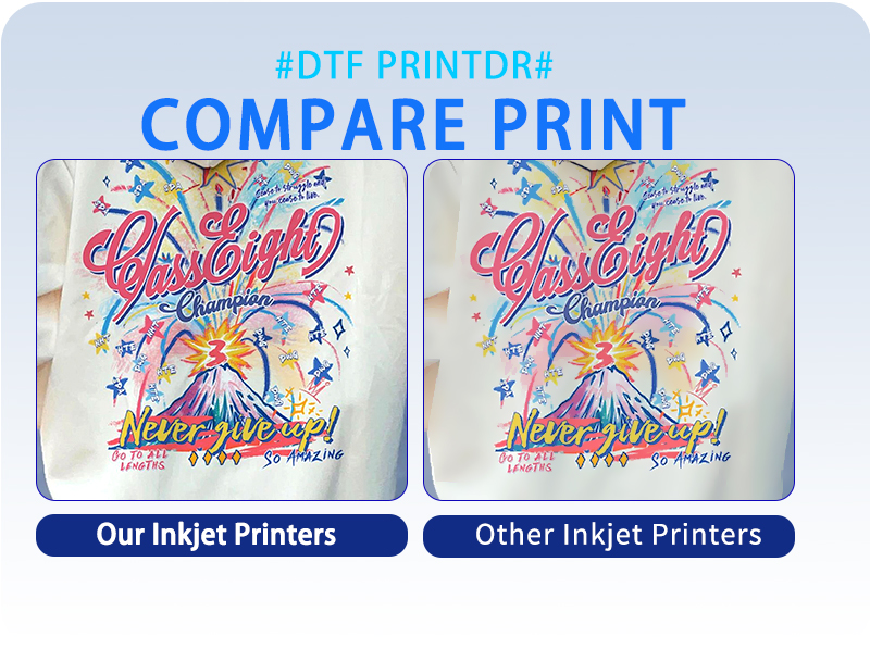 XBH 60cm DTF printer with powder vibration oven for apparel and footwear printing.