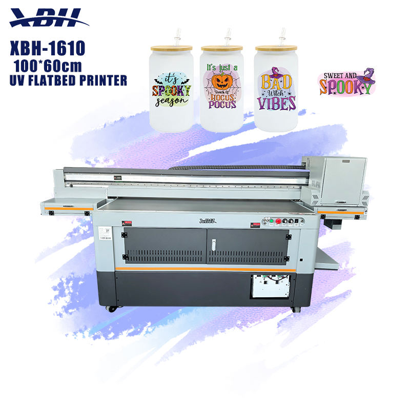 The heavy-duty industrial-grade 1610 UV flatbed printer is suitable for printing on mobile phone cases, gift pens, mugs, and other similar items.