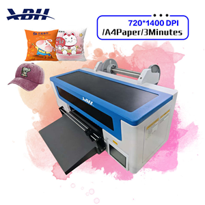 XBH A3 30cm roll-to-roll DTF printer suitable for EPS XP600 heat transfer printing on clothing and bags.