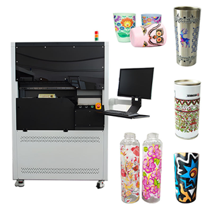 The digital inkjet cylindrical UV printer is suitable for printing on glassware, bottles, jars, and thermal mugs.