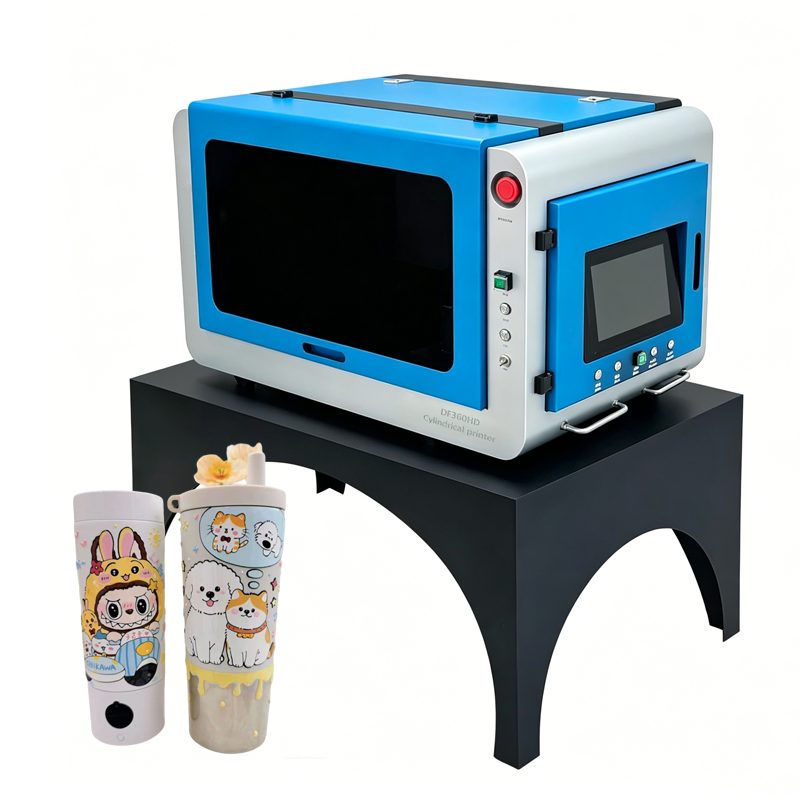 XBH BT 360 High-Speed ​​Desktop UV Bottle Printer with 360° Rotating Cylinder, Adaptable to Printing Multiple Bottle and Jar Sizes