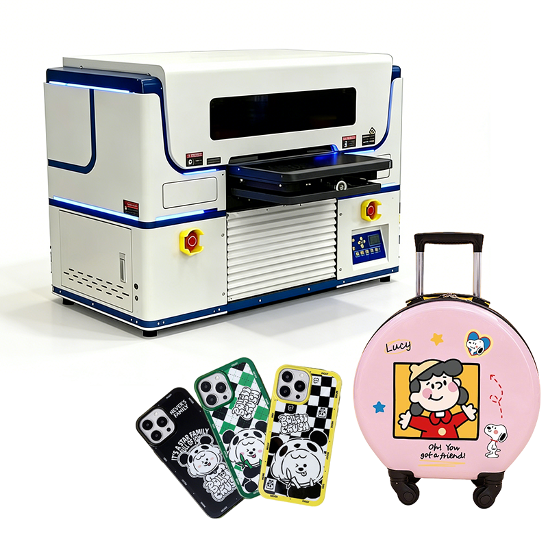 Visual Design 5065: 3-Printhead Flatbed UV Printer (A1/A2 Format) — Suitable for printing on acrylic, wood, tiles, bottles, and mobile phone cases.