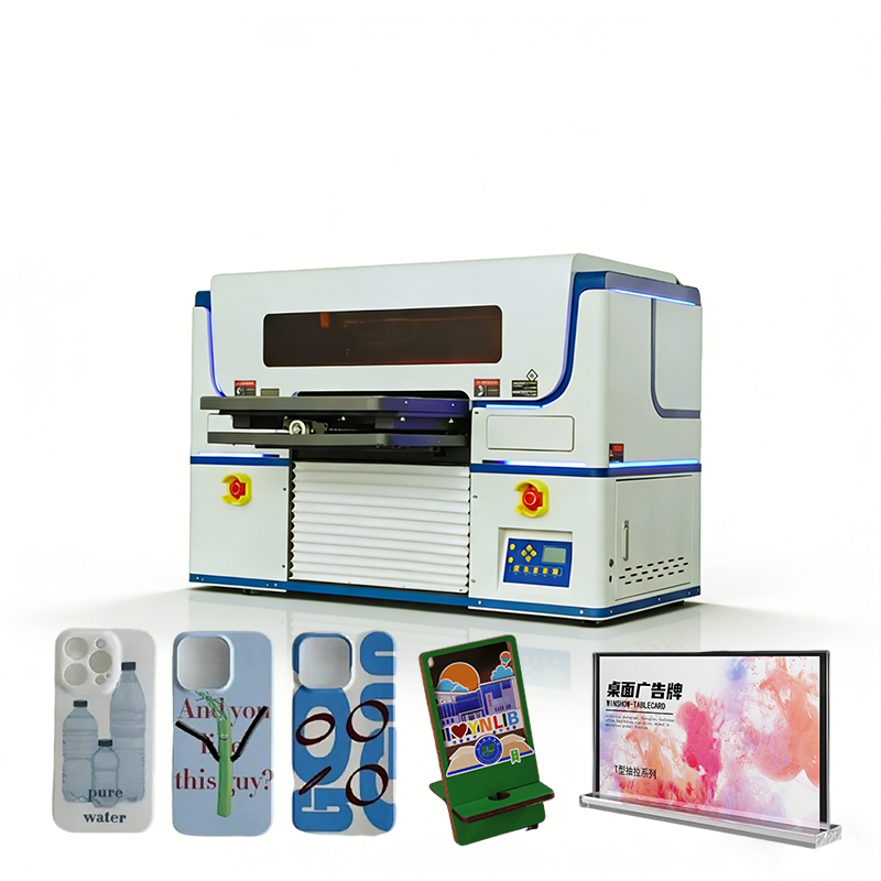 Visual Design 5065: 3-Printhead Flatbed UV Printer (A1/A2 Format) — Suitable for printing on acrylic, wood, tiles, bottles, and mobile phone cases.