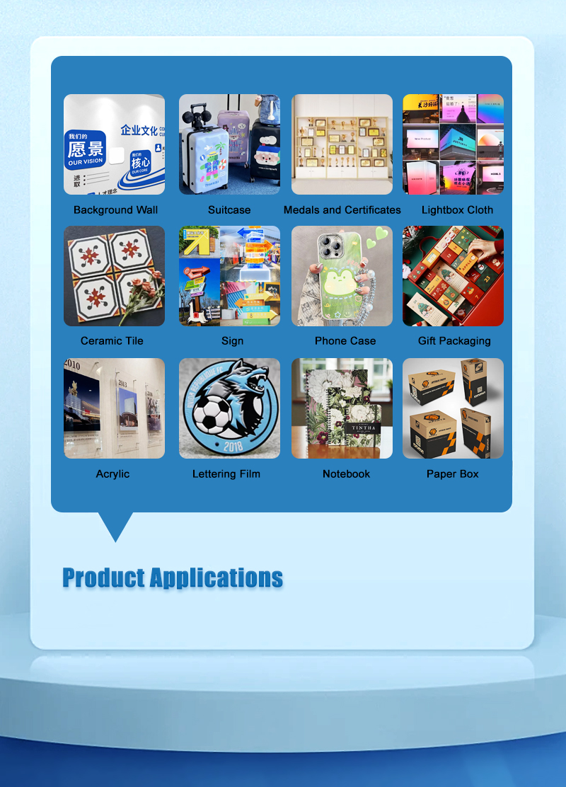 Visual Design 5065: 3-Printhead Flatbed UV Printer (A1/A2 Format) — Suitable for printing on acrylic, wood, tiles, bottles, and mobile phone cases.