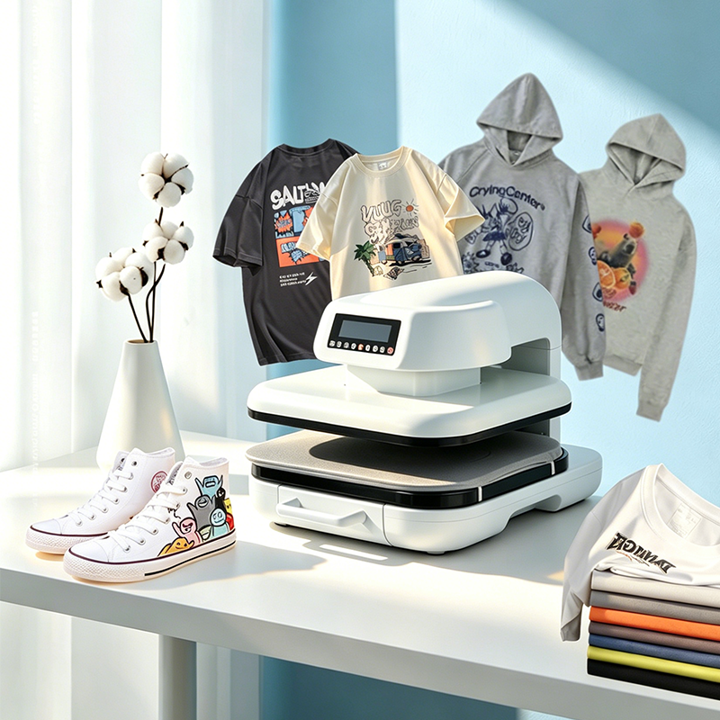 XBH Electric Flatbed Heat Press with Pull-out Platform, suitable for DIY Gift Sublimation Transfer Printing
