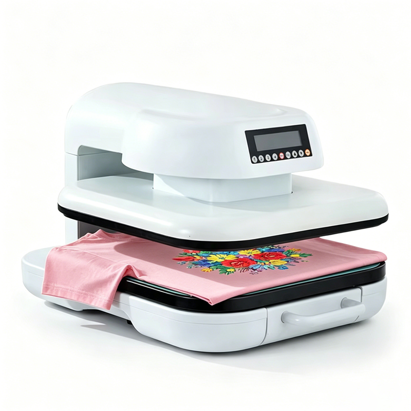 XBH Electric Flatbed Heat Press with Pull-out Platform, suitable for DIY Gift Sublimation Transfer Printing