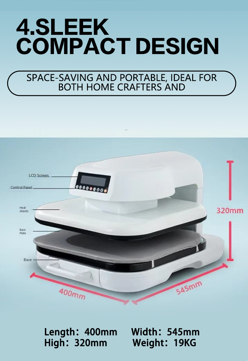 XBH Electric Flatbed Heat Press with Pull-out Platform, suitable for DIY Gift Sublimation Transfer Printing