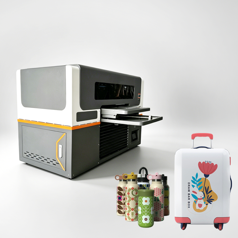 Visual Design 5065: 3-Printhead Flatbed UV Printer (A1/A2 Format) — Suitable for printing on acrylic, wood, tiles, bottles, and mobile phone cases.