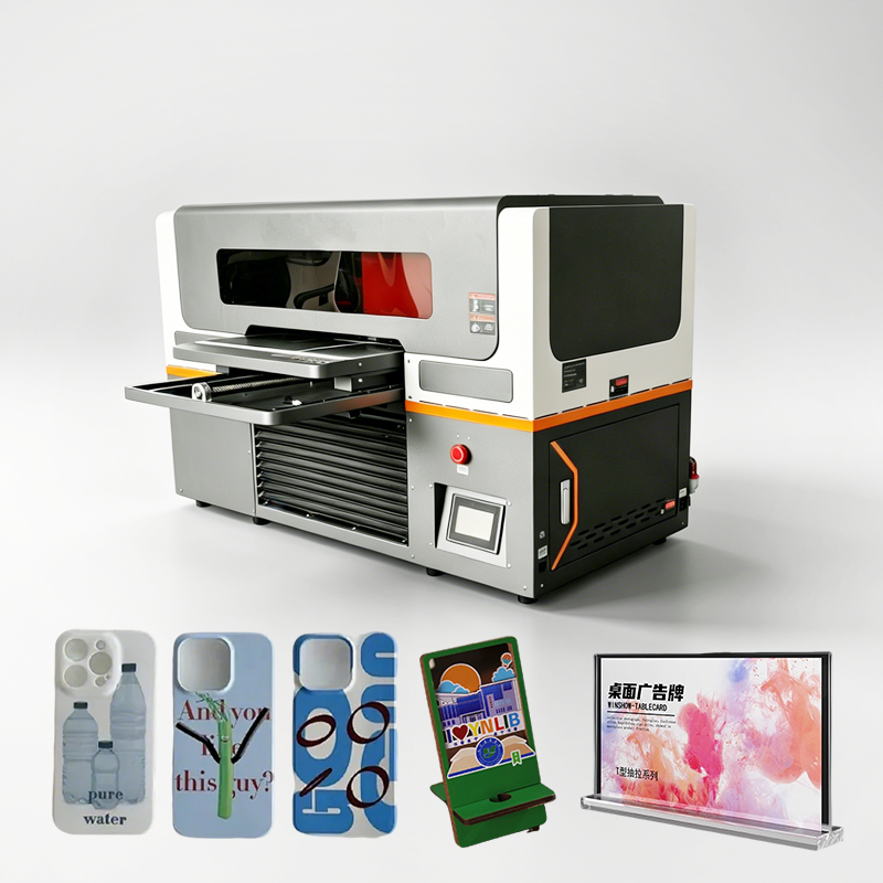 Visual Design 5065: 3-Printhead Flatbed UV Printer (A1/A2 Format) — Suitable for printing on acrylic, wood, tiles, bottles, and mobile phone cases.