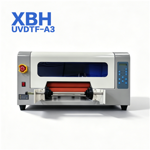 The A3 UV DTF printer with an XP600 printhead is a roll-to-roll UV ink printer suitable for printing on bottles, jars, and mugs.