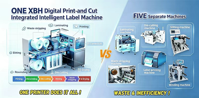 UV roll to roll label print cut machine
